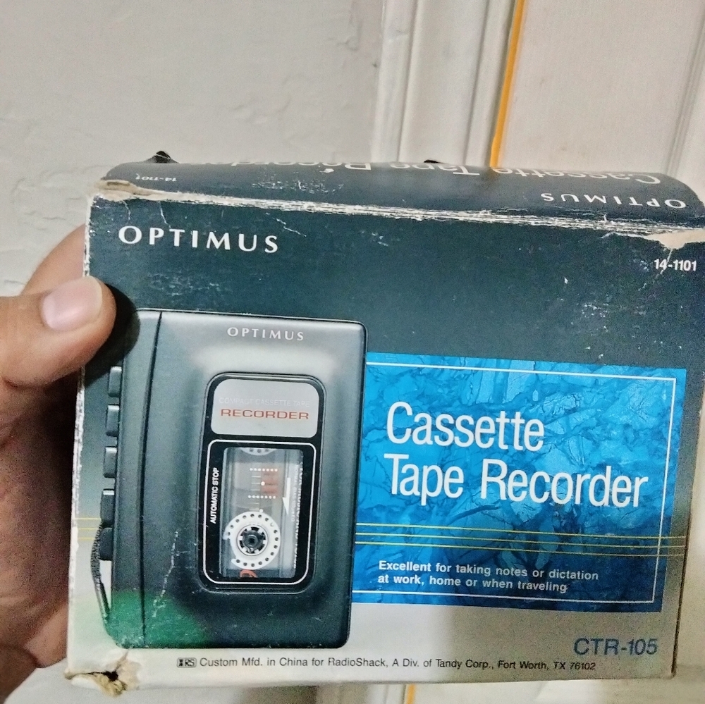 Optimus CTR-105 Cassette Recorder 14-1101 Tap Player with original box & manual